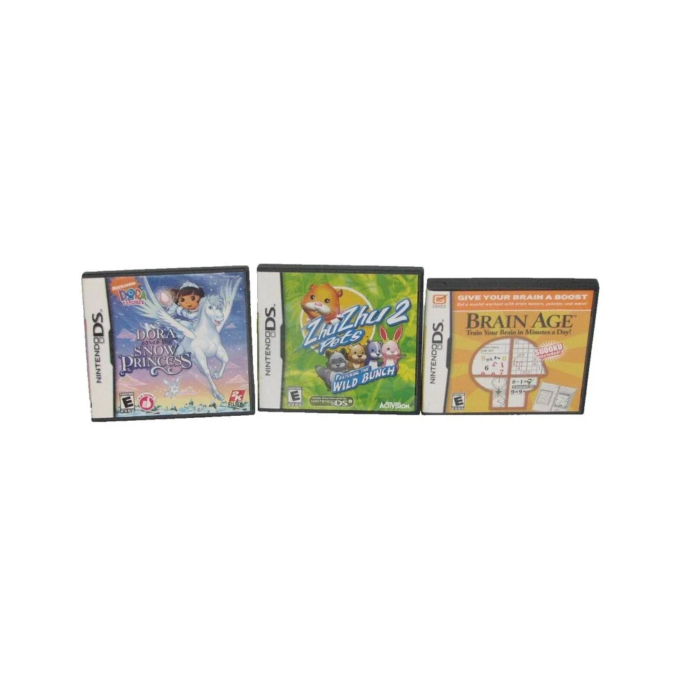 Nintendo DS Blue Handheld Game System with Case, Cord & Lot of 8 Games